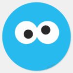 Cookie Monster Big Face Classic Round Sticker