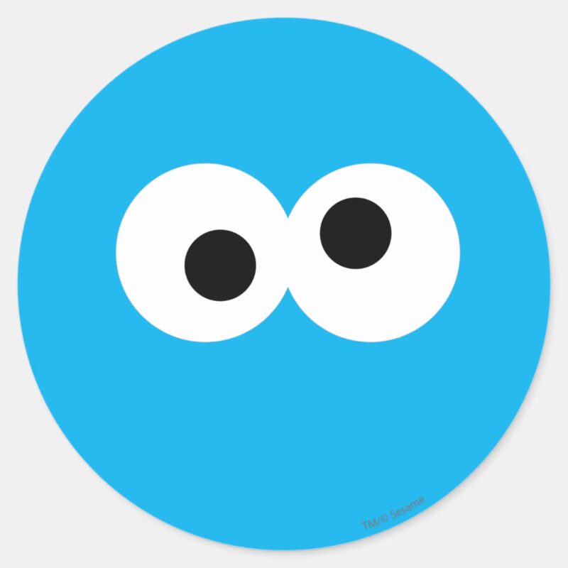 Cookie Monster Big Face Classic Round Sticker Cookie Monster Big Face Classic Round Sticker