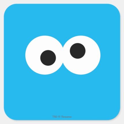 Cookie Monster Big Face Square Sticker