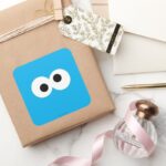 Cookie Monster Big Face Square Sticker