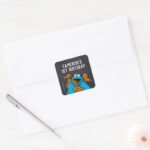 Cookie Monster Birthday Chalkboard Square Sticker