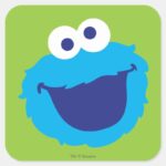 Cookie Monster Face Square Sticker