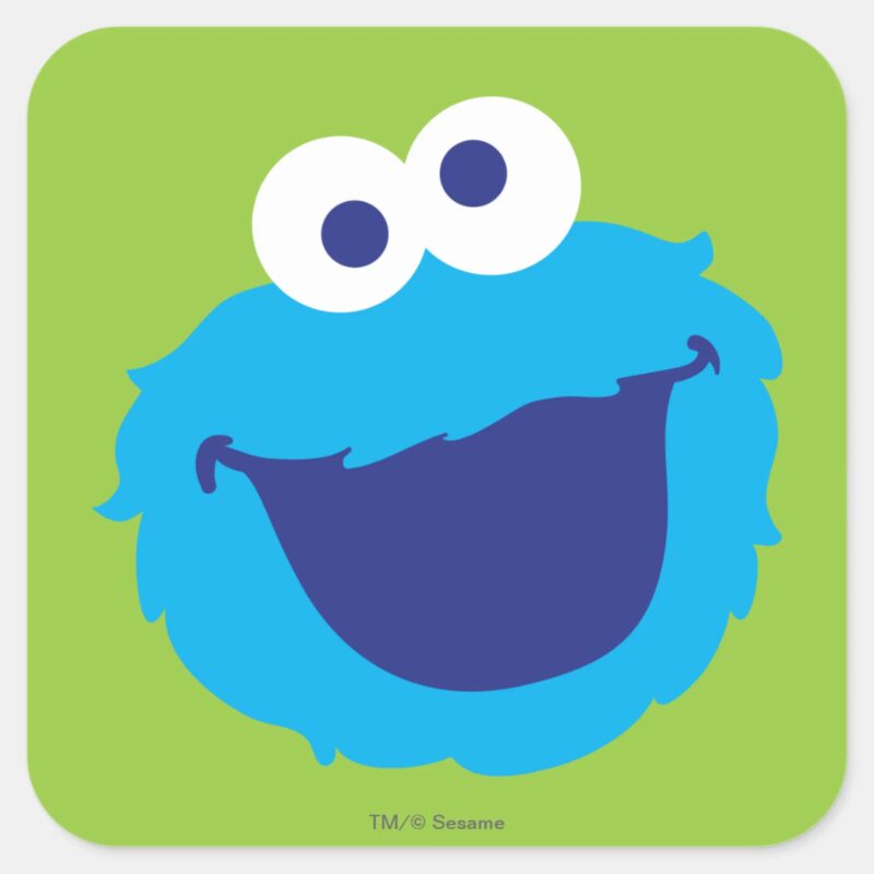 Cookie Monster Face Square Sticker Cookie Monster Face Square Sticker