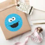 Cookie Monster Fur Face Pattern Classic Round Sticker