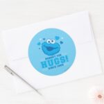Cookie Monster Hugs Classic Round Sticker