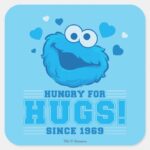 Cookie Monster Hugs Square Sticker