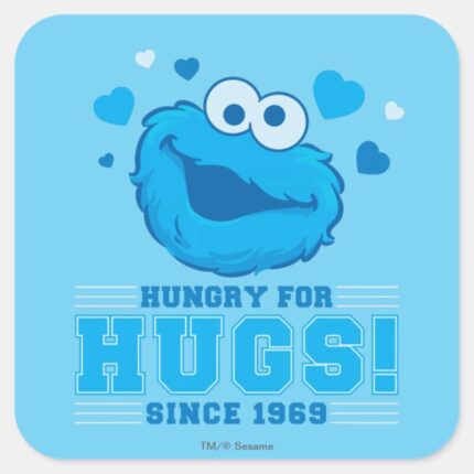 Cookie Monster Hugs Square Sticker