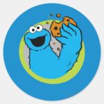 Cookie Monster Image Classic Round Sticker
