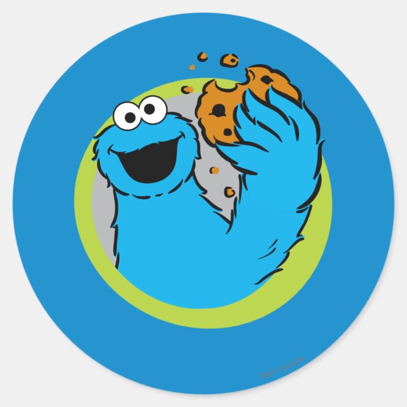 Cookie Monster Image Classic Round Sticker Cookie Monster Image Classic Round Sticker