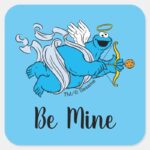 Cookie Monster Valentines Cupid Square Sticker
