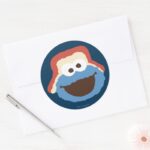 Cookie Monster Woodland Face Classic Round Sticker