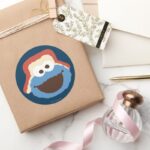 Cookie Monster Woodland Face Classic Round Sticker