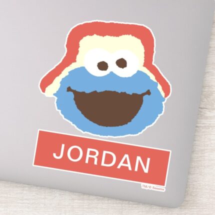 Cookie Monster Woodland Face Add Your Name Sticker