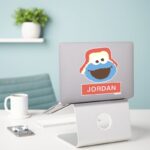 Cookie Monster Woodland Face Add Your Name Sticker