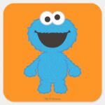 Cookie Monster Wool Style Square Sticker
