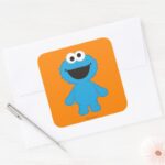 Cookie Monster Wool Style Square Sticker