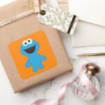 Cookie Monster Wool Style Square Sticker