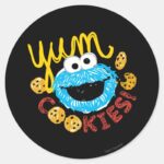 Cookie Monster Yum Classic Round Sticker