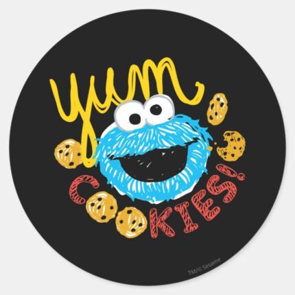 Cookie Monster Yum Classic Round Sticker