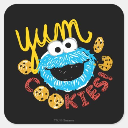 Cookie Monster Yum Square Sticker