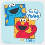 Cookie Monster Elmo Ha Ha Yeah Square Sticker