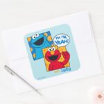 Cookie Monster Elmo Ha Ha Yeah Square Sticker