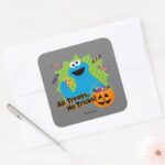Cookie Monster All Treats No Tricks Square Sticker