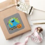 Cookie Monster All Treats No Tricks Square Sticker