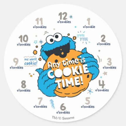Cookie Monster Any Time Is Cookie Time Classic Round Sticker
