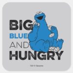 Cookie Monster Big Blue Hungry Square Sticker