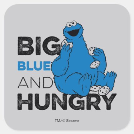 Cookie Monster Big Blue Hungry Square Sticker