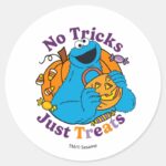 Cookie Monster No Tricks Just Treats Classic Round Sticker