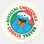 Cookie Monster Official Christmas Cookie Tester Classic Round Sticker
