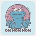 Cookie Monster Om Nom Nom Square Sticker