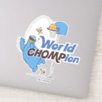 Cookie Monster Shooting Basketball Hoops Sticker