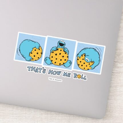 Cookie Monster Thats How Me Roll Sticker