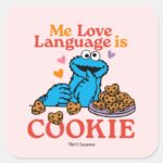 Cookie Monster Valentines Day Quote Square Sticker