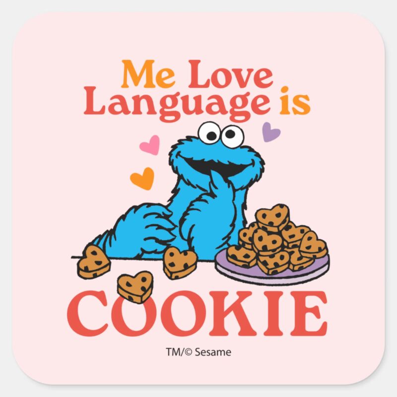 Cookie Monster Valentines Day Quote Square Sticker Cookie Monster Valentines Day Quote Square Sticker