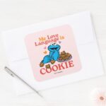 Cookie Monster Valentines Day Quote Square Sticker