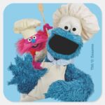 Cookie Monsters Foodie Truck Friends Square Sticker