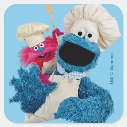 Cookie Monsters Foodie Truck Friends Square Sticker