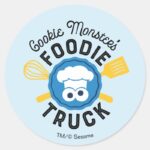 Cookie Monsters Foodie Truck Logo Classic Round Sticker
