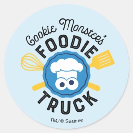 Cookie Monsters Foodie Truck Logo Classic Round Sticker