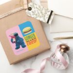 Cookie Monsters Foodie Truck Gonger Make Food Square Sticker