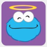 Cookie Smiling Face With Halo Square Sticker