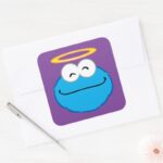 Cookie Smiling Face With Halo Square Sticker