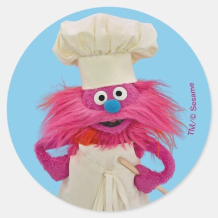 Cookies Monster Food Truck Gonger Posing Classic Round Sticker