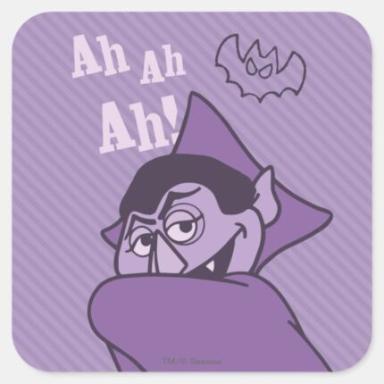 Count Von Count Ah Ah Ah Square Sticker