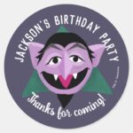 Count Von Count Face Birthday Party Classic Round Sticker