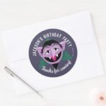 Count Von Count Face Birthday Party Classic Round Sticker